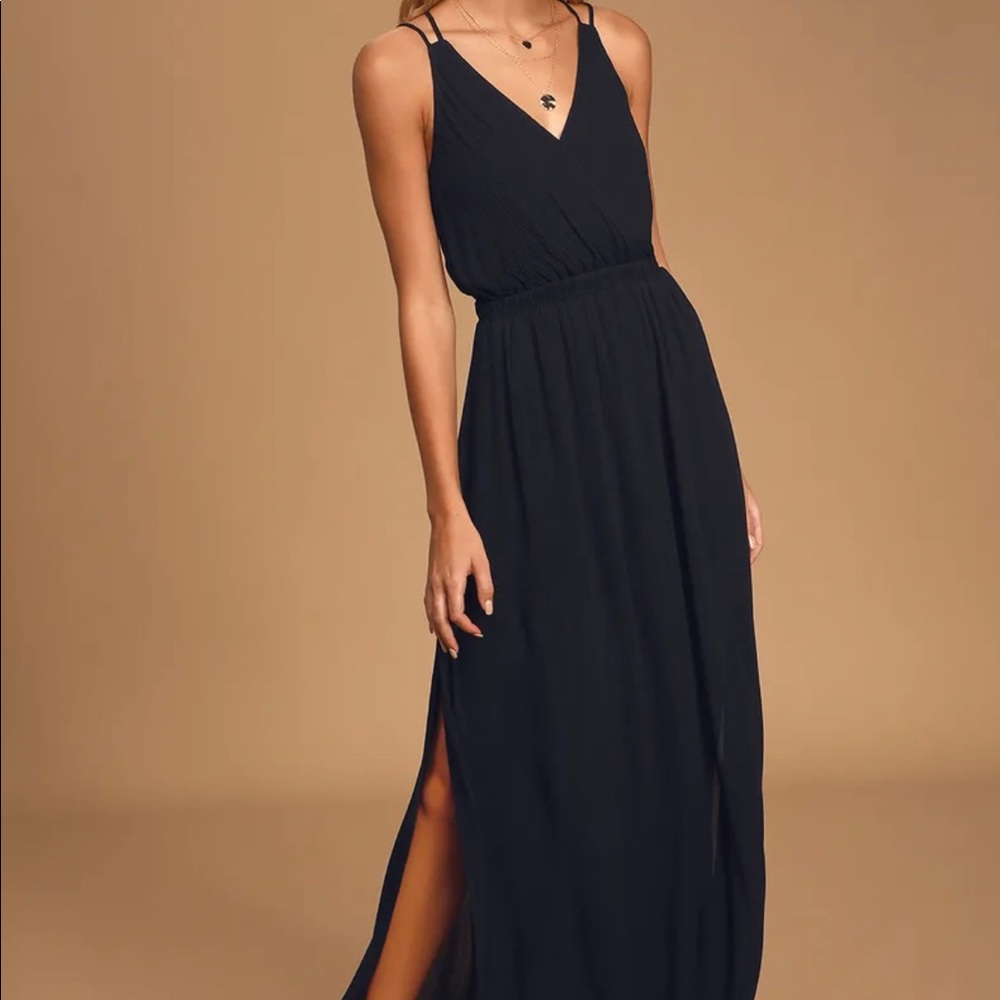 Lulus Lost in Paradise Black Maxi Dress
